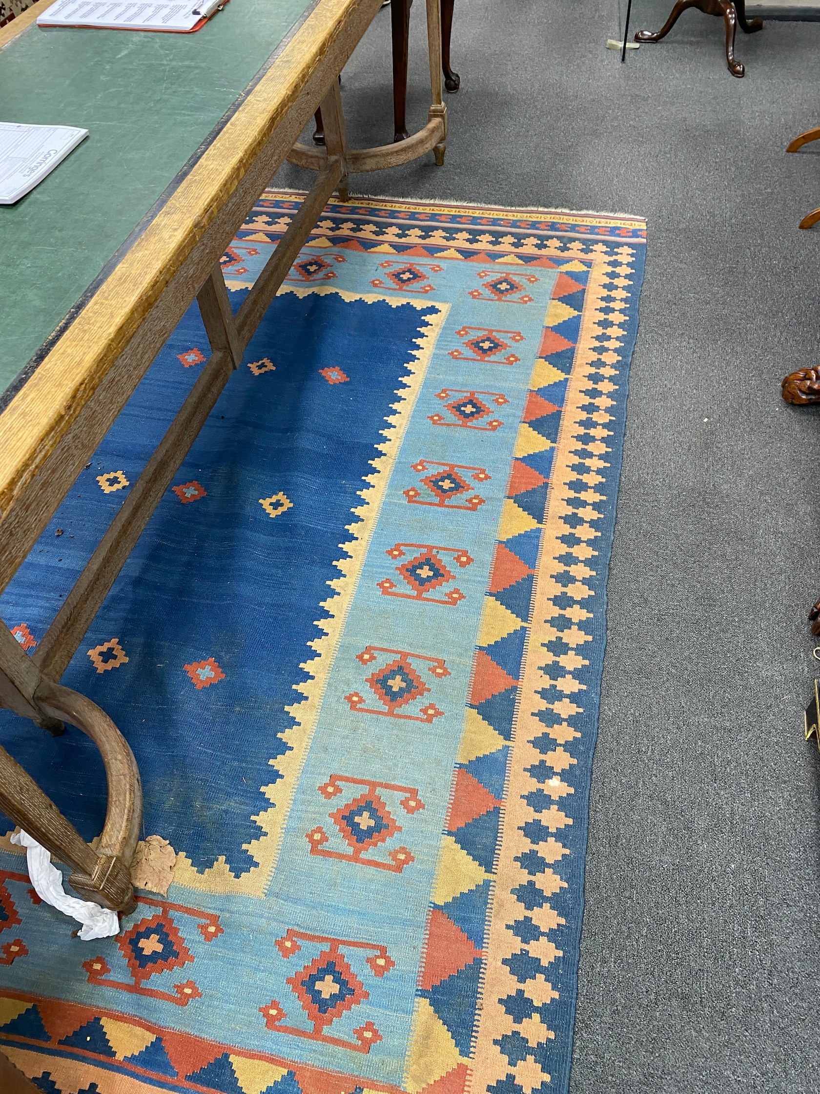 A Kilim polychrome flatweave rug, 260 x 178cm